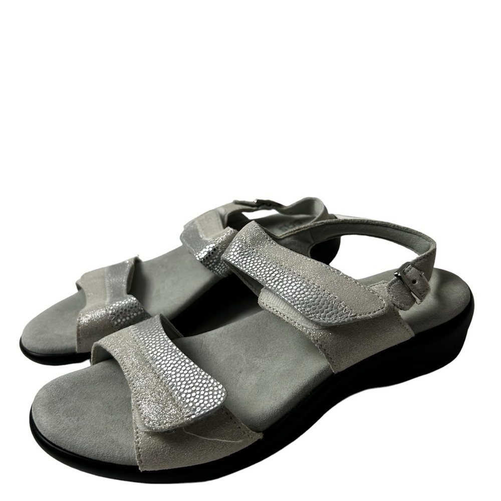 SAS Nudu Silver Mist Women’s Cushioned Comfort Sandals Wide Width Size 7.5 W